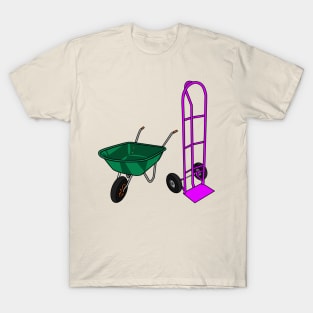 Wheelbarrow & hand trolley cartoon illustration T-Shirt